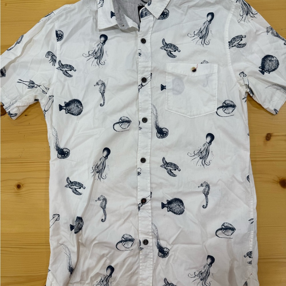 Men's White Nautical Print Shirt